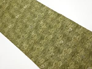 リサイクル　菊・笹模様織り出し名古屋帯